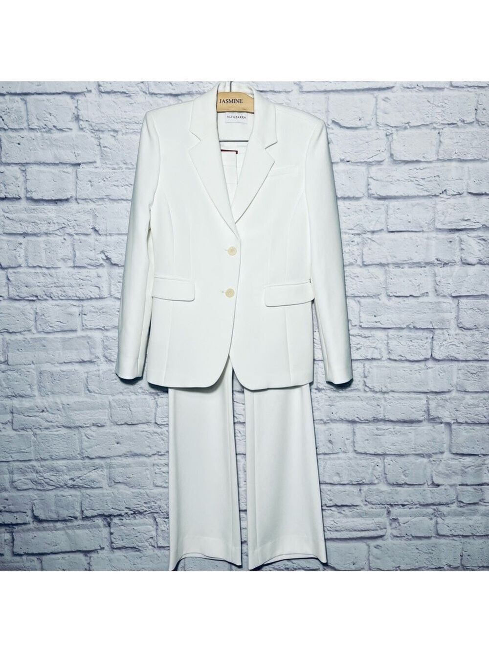 Altuzzara Women’s Fenice Two-Button Jacket Blazer Optic White 40 US 8 - Picture 7 of 15